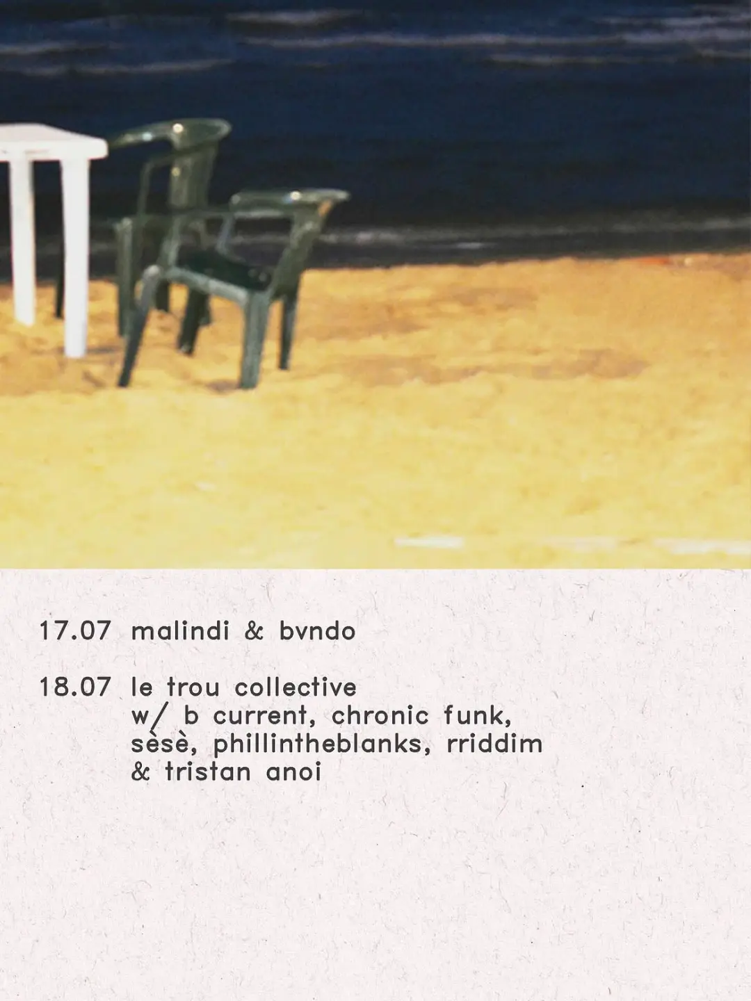 le trou collective w/ rriddim, sèsè, chronic funk, b current, tristan anoi & phillintheblanks
