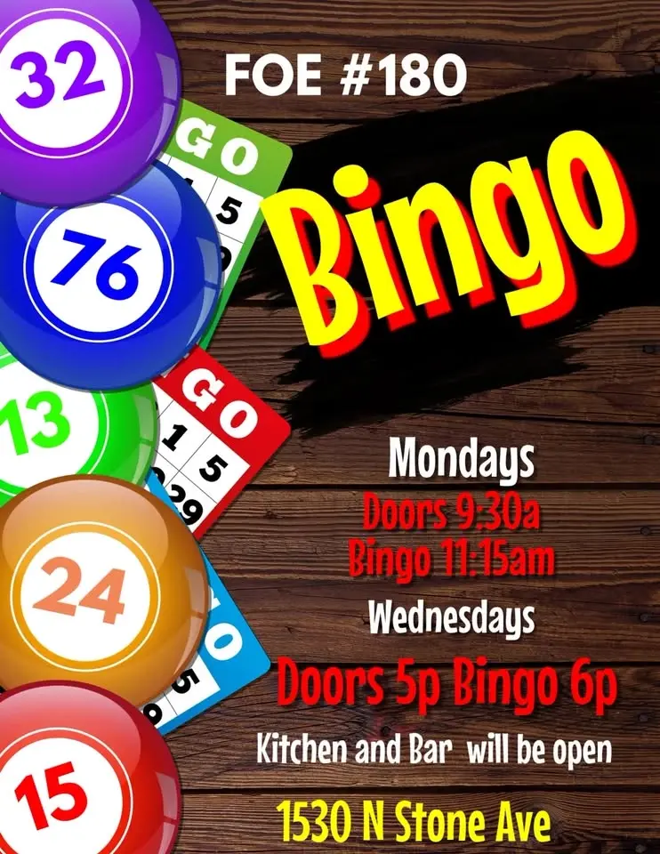 FOE #180 Monday Mornings Bingo