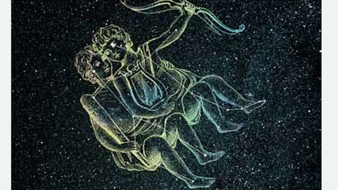 Constellation pictures & sign Gemini the Twins, & its opposite, Sagittarius