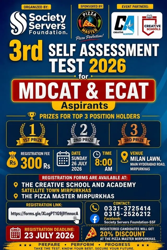 3rd Self Assessment Test for MDCAT & ECAT