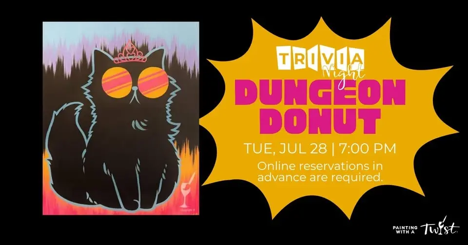 Book Club Paint & Sip Party - Dungeon Donut + TRIVIA