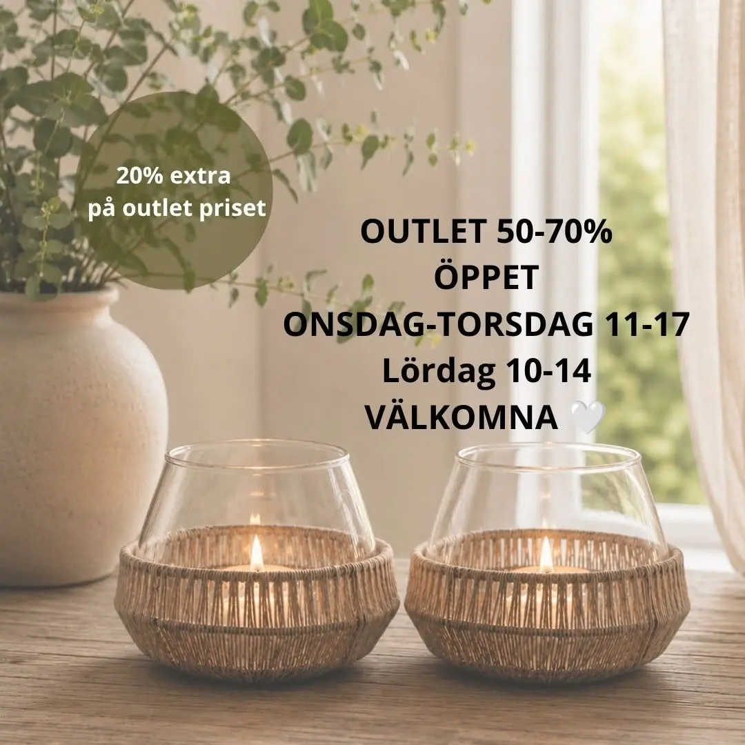 OUTLET 50-70% + 20% extra på hela köpet! 💛
