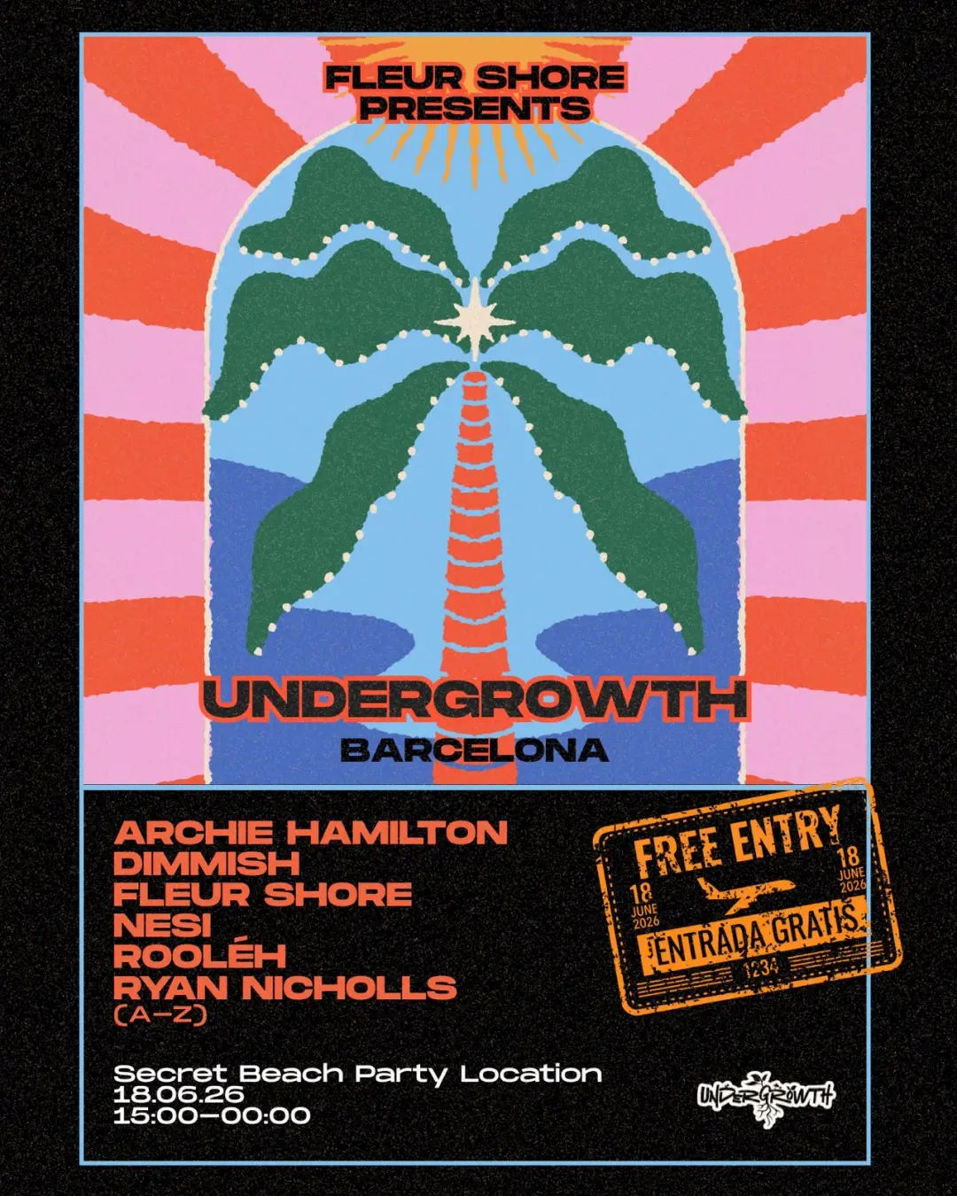 Undergrowth Barcelona - FREE OPEN AIR BEACH PARTY