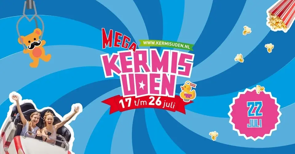 Mega Kermis Uden 2026 | Woensdag 22 juli