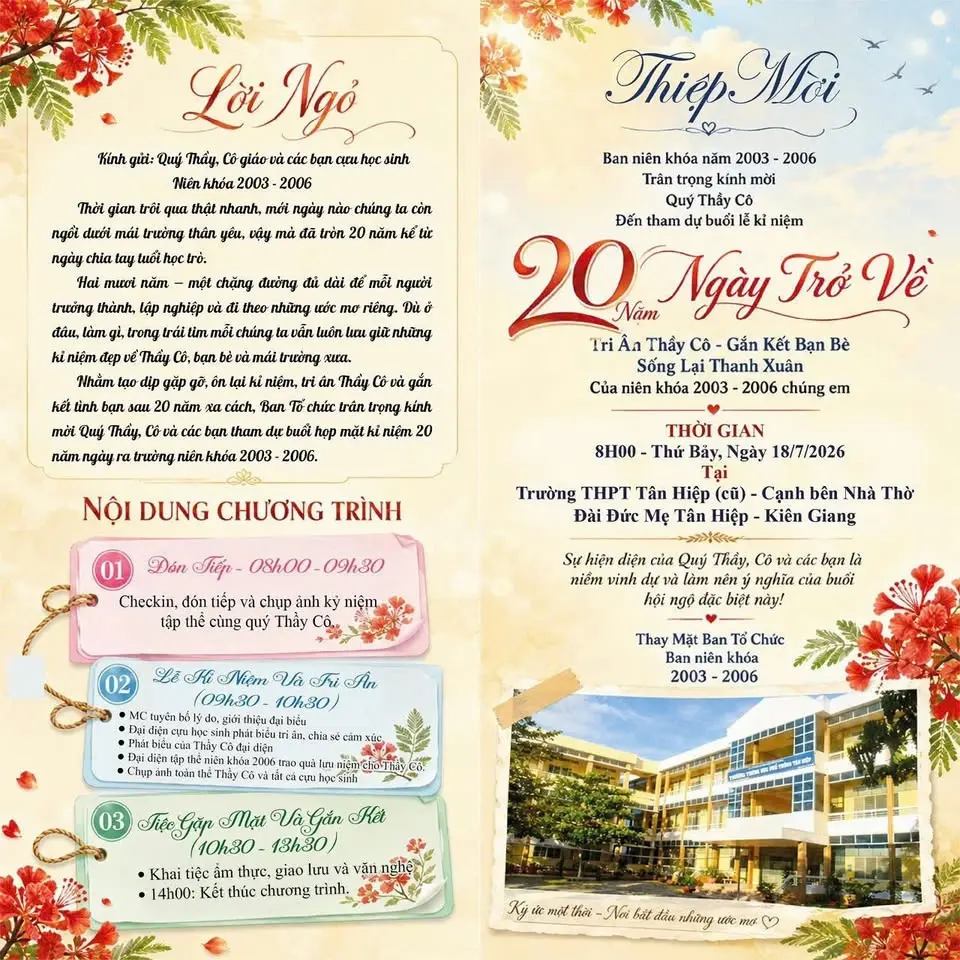 20 năm ngày trở về trường Thpt Tân Hiệp