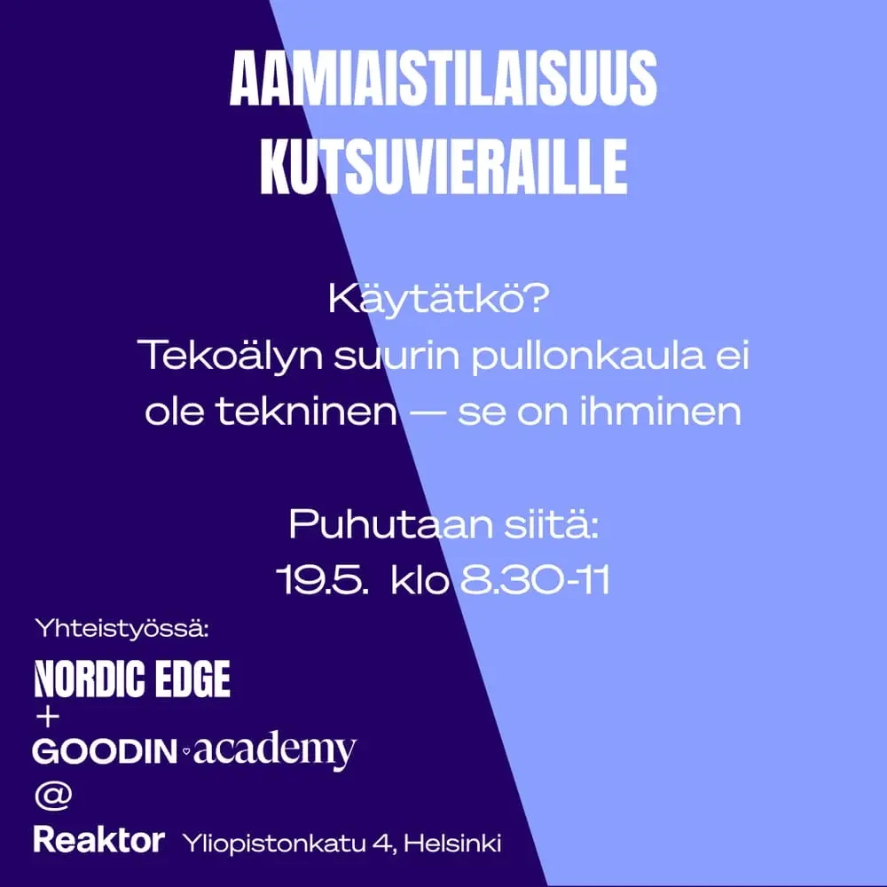 Käytätkö? — tekoälyn todellinen kynnys ei ole tekninen