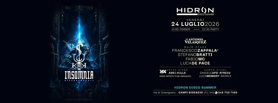 Insomnia at Hidron Firenze 