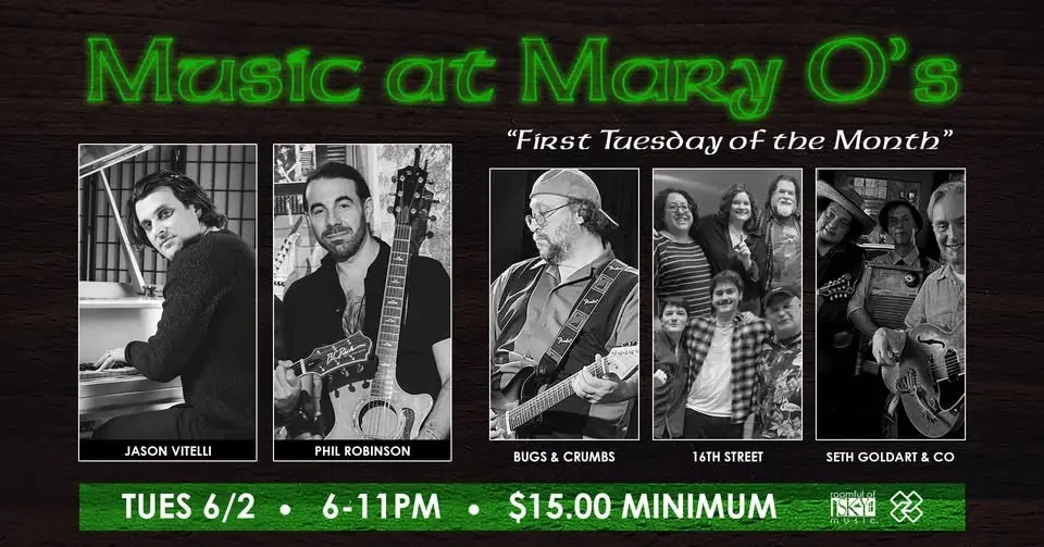 Music at Mary O's (5 Acts, feat. Bugs & Crumbs, Seth Goldart & Co, 16th Street)