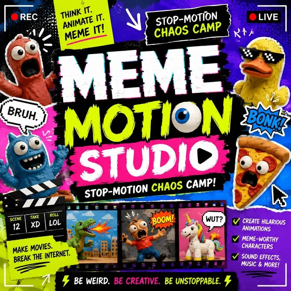 🌀🎥 Meme Motion Studio: Stop-Motion Chaos Camp