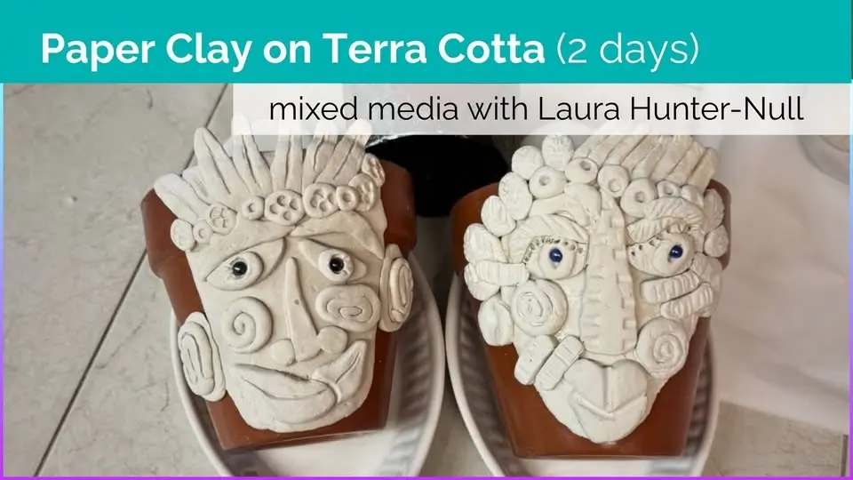 Paper Clay on Terra Cotta Pots (2 days)