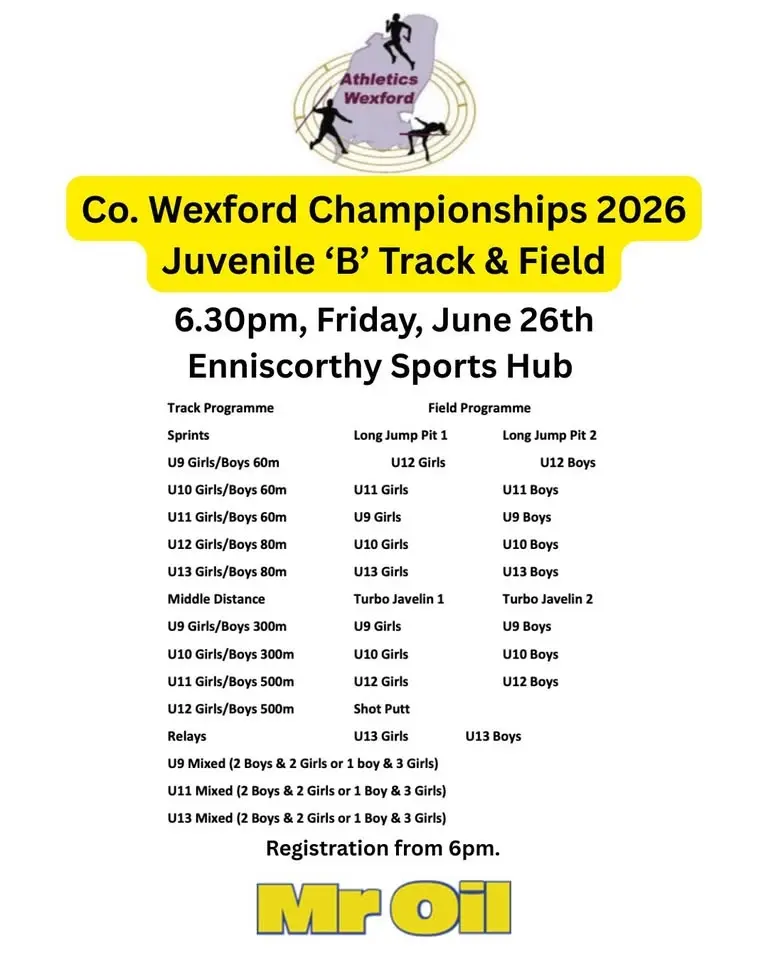 Mr Oil Wexford Juvenile B Track & Field 
