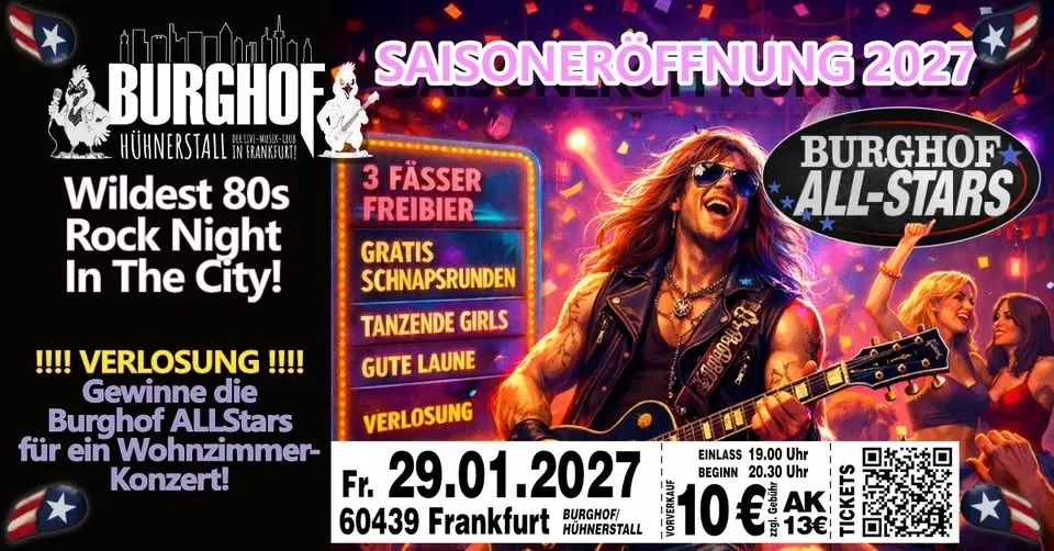 SAISONERÖFFNUNG 2027 | Wildest 80s Rock-Night in the City | BURGHOF ALLSTARS