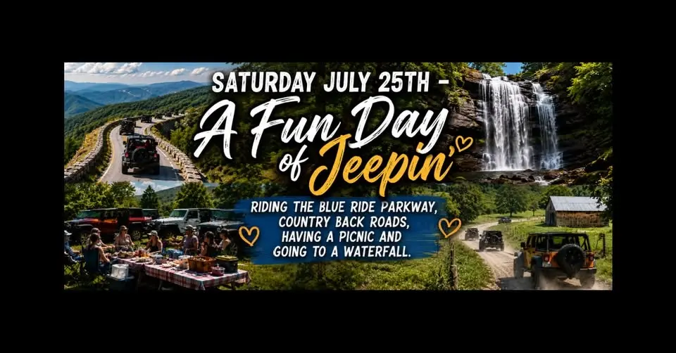 RESCHEDULED TO SAT 7/25 ~ SATURDAY FUNDAY RIDE  BLUE RIDGE PRKWY~PICNIC~COUNTRY BACK ROADS~WATERFALL