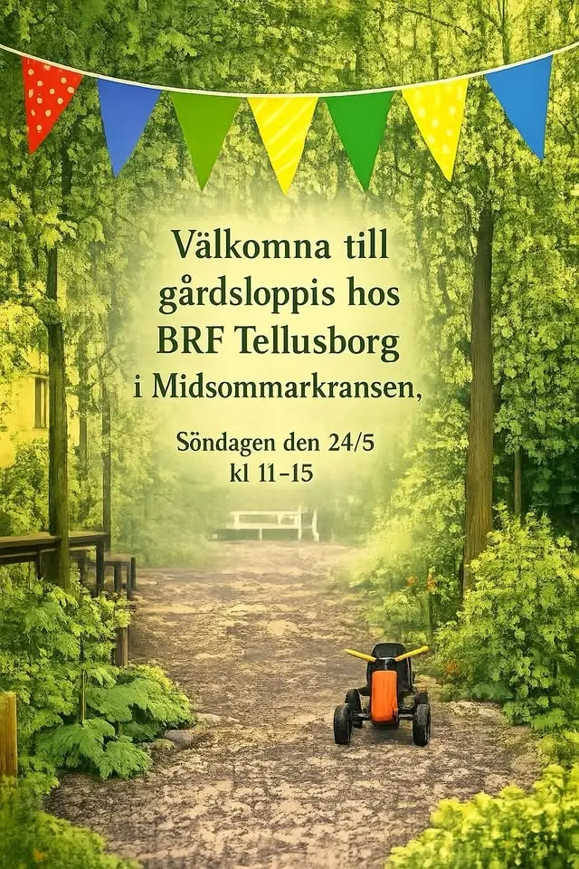 Gårdsloppis BRF Tellusborg - Midsommarkransen