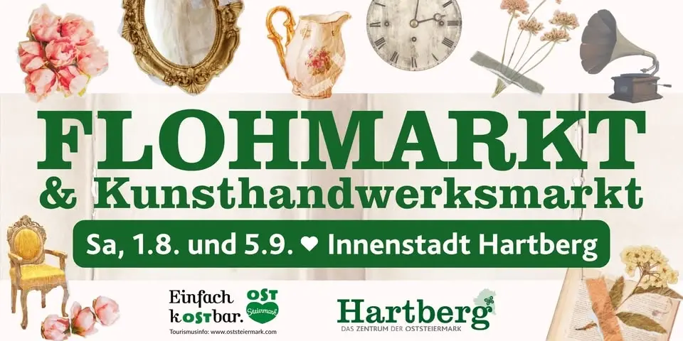 Flohmarkt Kunst & Klumpert am Hartberger Hauptplatz UND Kunsthandwerksmarkt in der FUZO