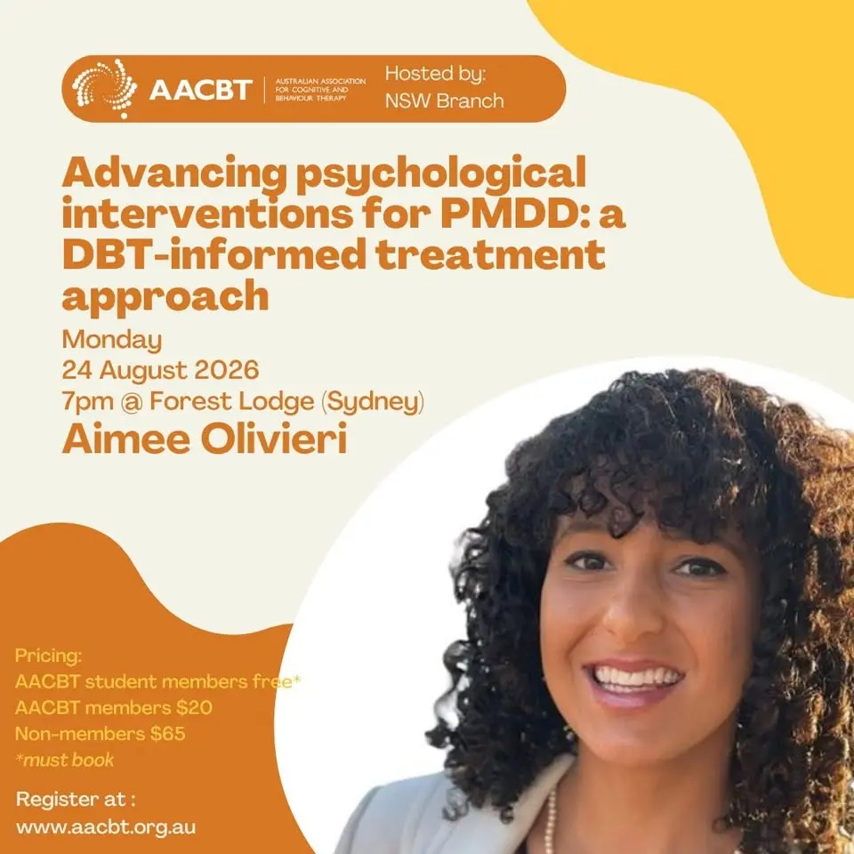Sydney pub discussion - Aimee Oliveri - Advancing psychological interventions for PMDD