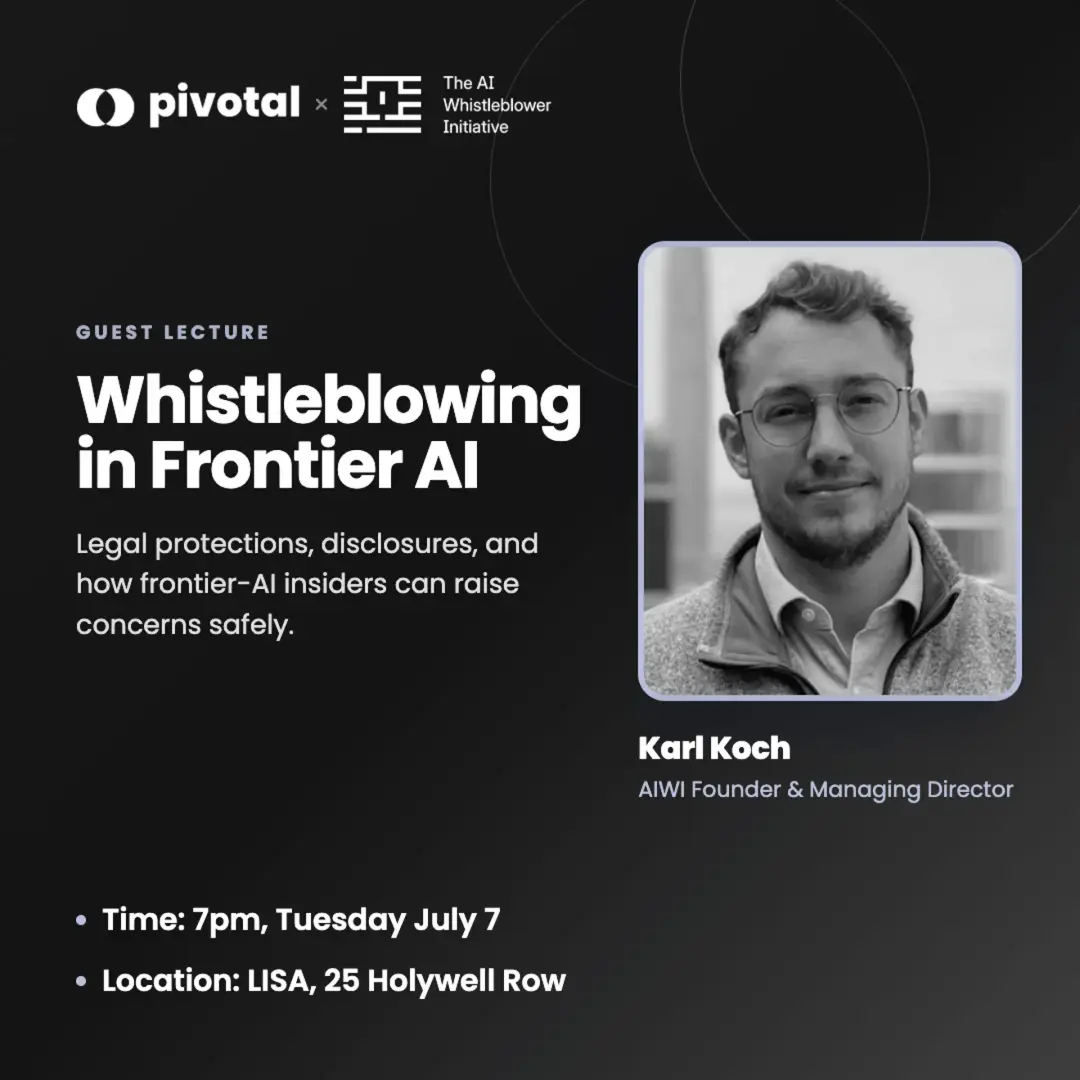 PIVOTAL X AIWI - Whistleblowing in Frontier AI