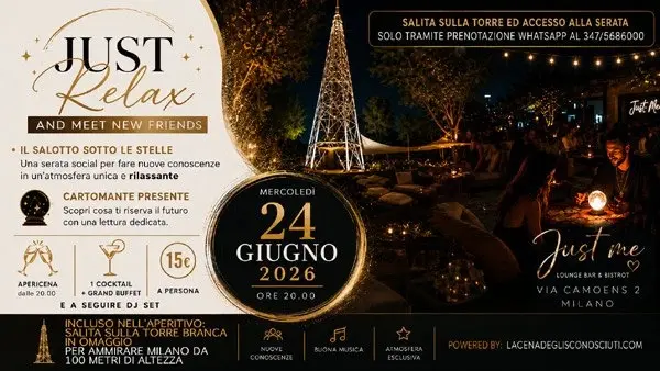 Salita sulla Torre Branca, Apericena e DJset – Mercoledì 24 Giugno al JUST ME