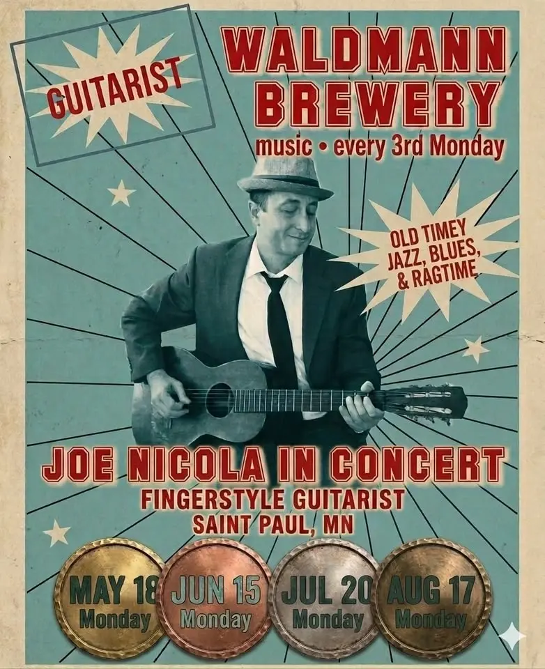 Outdoor Music at Waldmann Brewery - Joe Nicola plays the oldest Saloon in Minnesota!