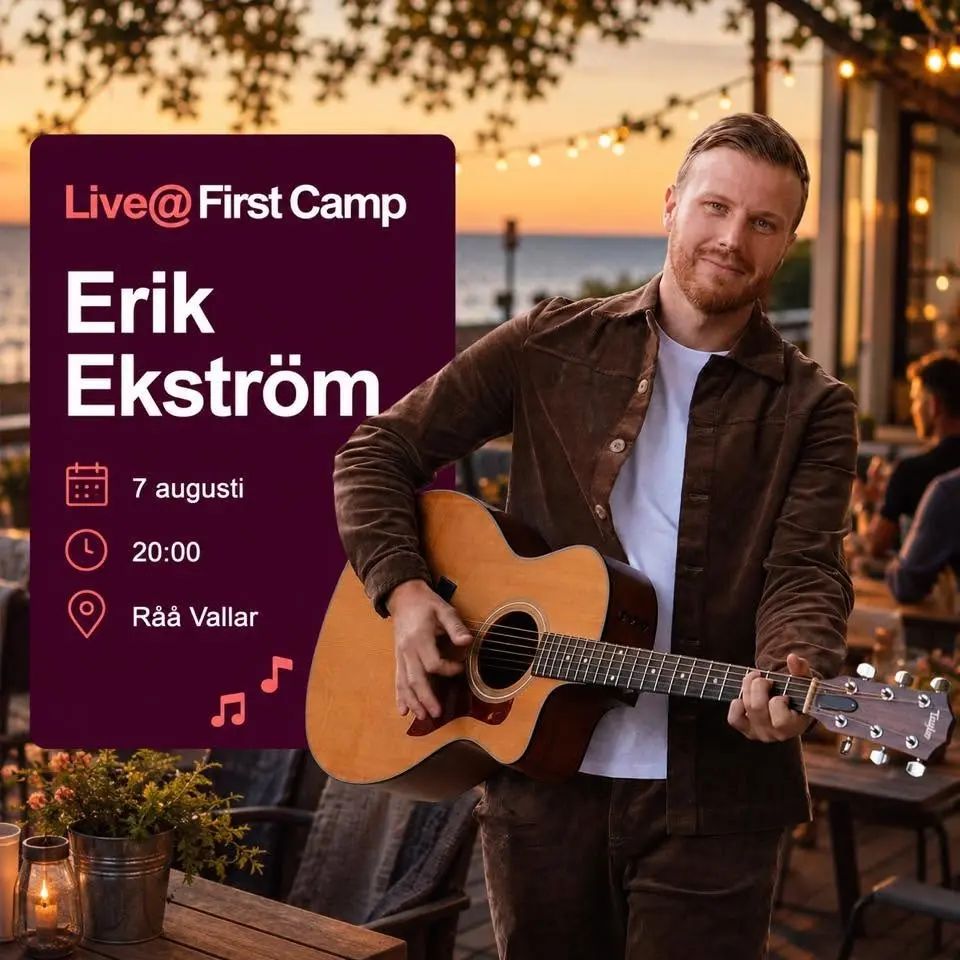 Livekonsert med Erik Ekström på First Camp Råå Vallar