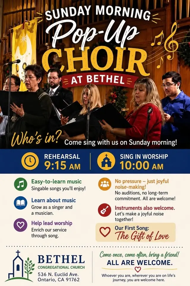 Sunday Morning Pop-Up Choir at Bethel 