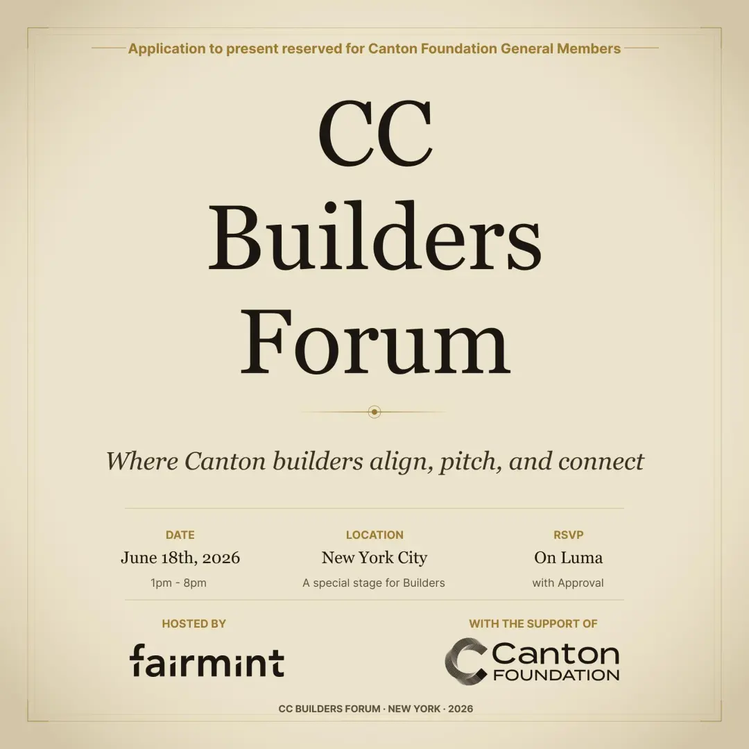 CC Builders Forum — Canton Ecosystem Builders & Institutions