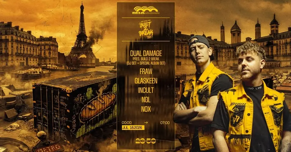 DUAL DAMAGE pres. BUILT 2 BREAK (Double DJ SET), FRAW, INCULT, NGL, NOX, GLASKEEN