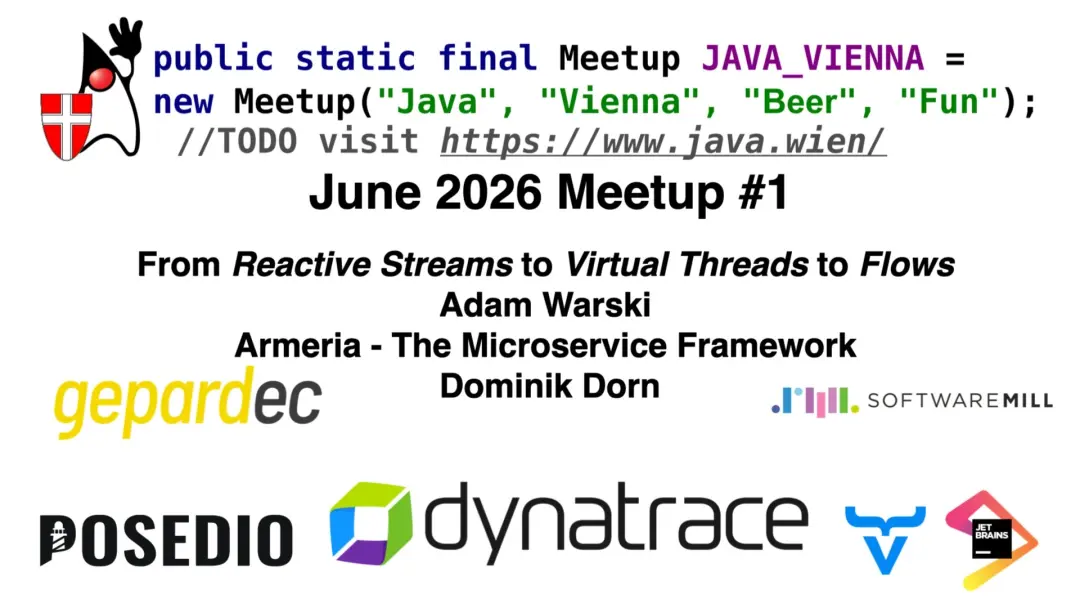 "From Reactive Streams -> Virtual Threads -> Flows", "Armeria μservice Fmwk"