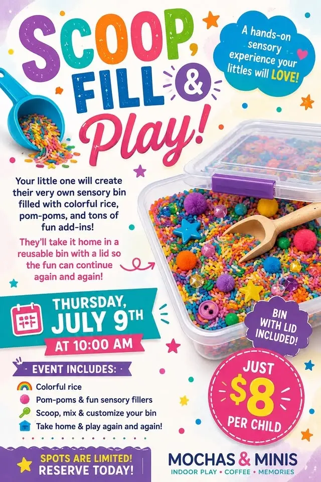 Scoop, Fill and Play- create your own sensory bin
