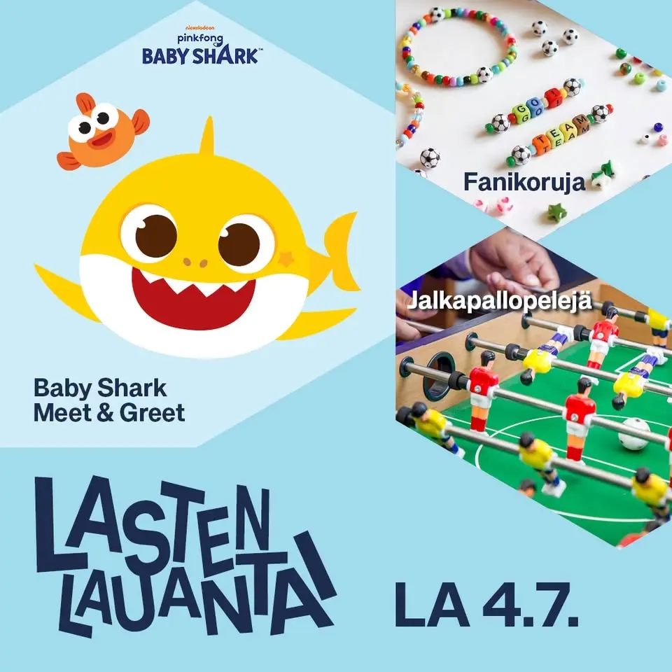 🦈 Lasten lauantai Baby Sharkin kanssa 4.7.! 🦈
