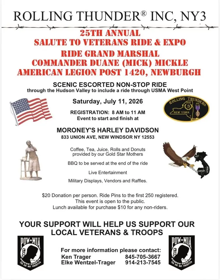 Rolling Thunder Inc NY 3 25th Annual Salute to Veterans Ride & Exposition