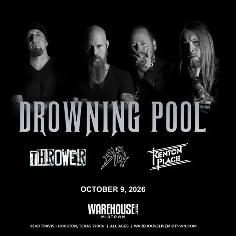 DROWNING POOL w/THROWER & MAX DIAZ at Warehouse Live Midtown Friday October 9, 2026