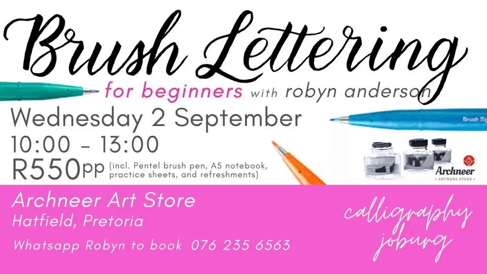 Brush Lettering for Beginners - Archneer, Hatfield, Pretoria