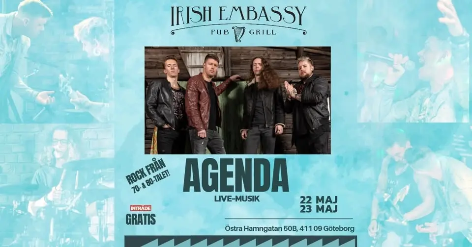 💥Agenda - live på Irish Embassy - Göteborg💥
