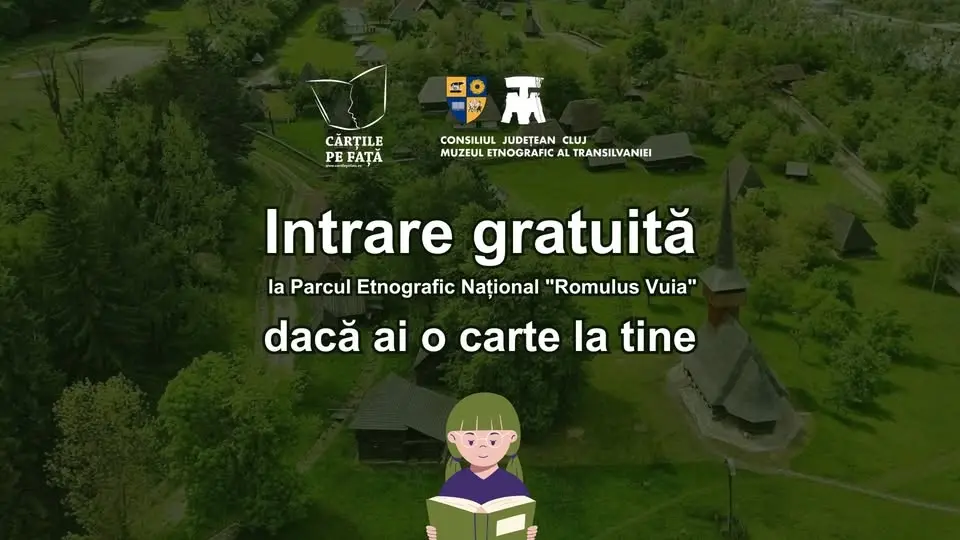 Intrare gratuită la Parcul Etnografic Național ”Romulus Vuia” dacă ai o carte la tine