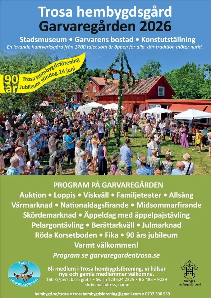 Program på Garvaregården Trosa hembygdsgård