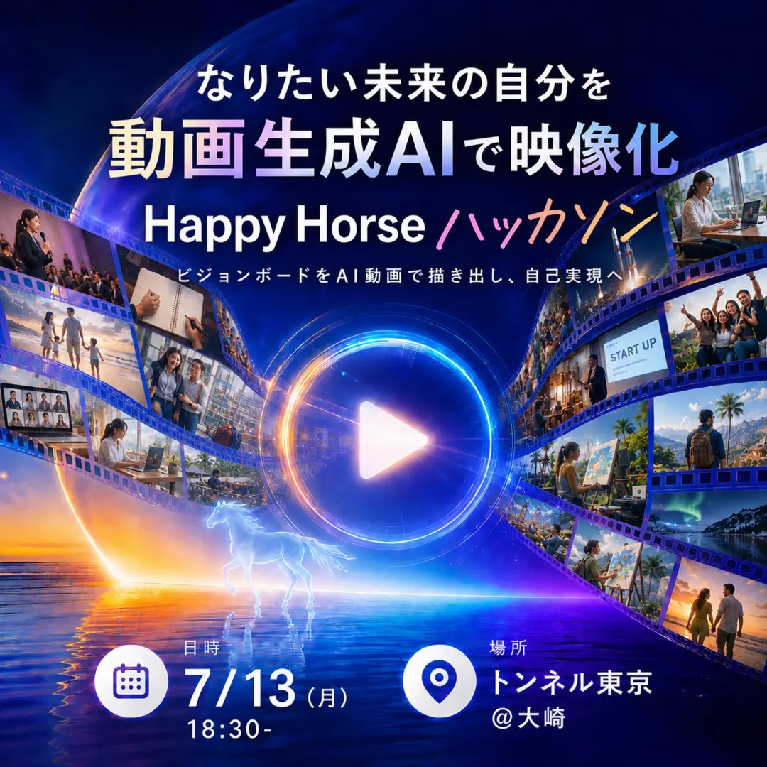世界最先端!! 動画生成AIで未来の自分を映像化15秒CM作成｜HappyHorseハッカソン