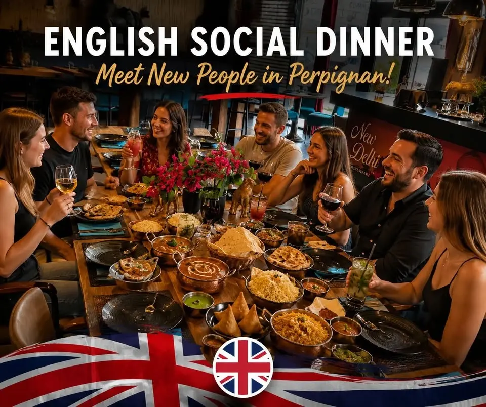 🇬🇧 English Social Dinner in Perpignan | Meet New People Over Indian Food