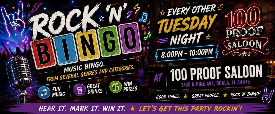 Rock 'N' Bingo at 100 Proof Saloon