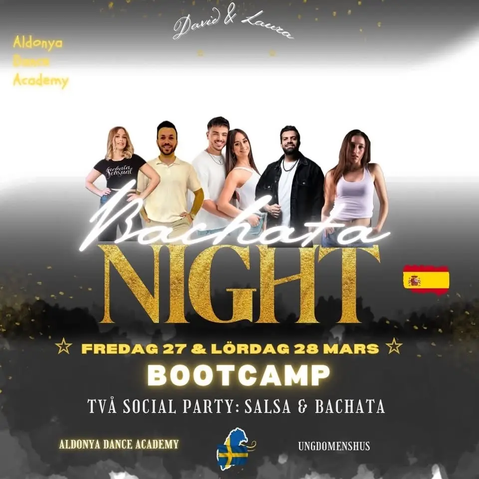 ★Bachata Månatlig Bootcamp • 4 Timmar klasser • 2 party med David & Laura (Spain) 🇪🇸• ADA★ Inbox