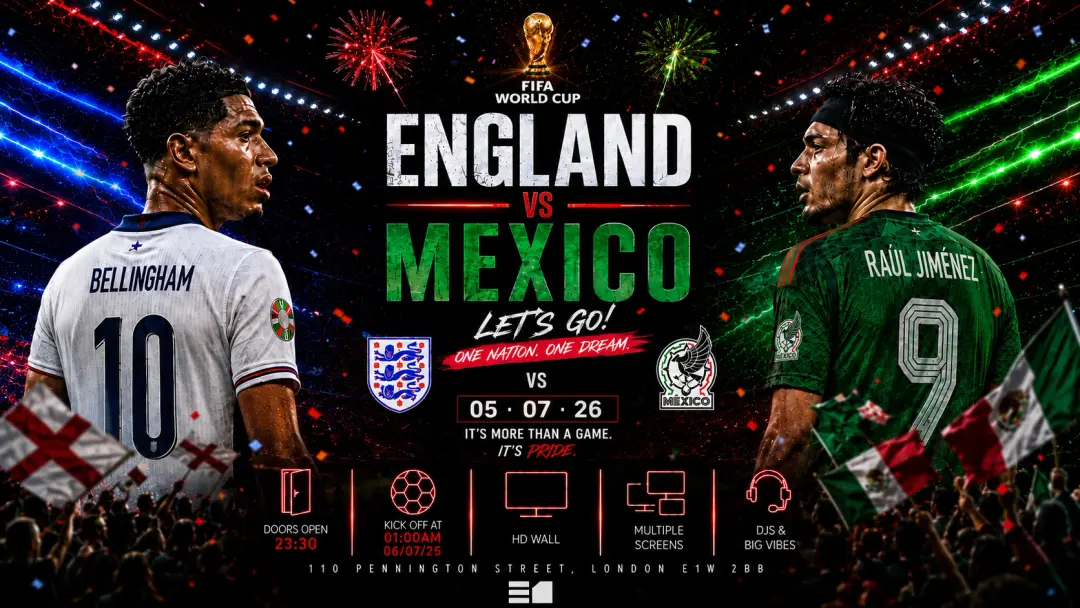 England vs Mexico World Cup Match + After Party