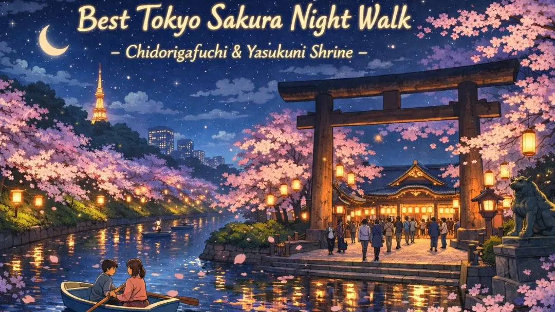 🌸 Best Tokyo Sakura Night Walk 🌸 Chidorigafuchi & Yasukuni Shrine