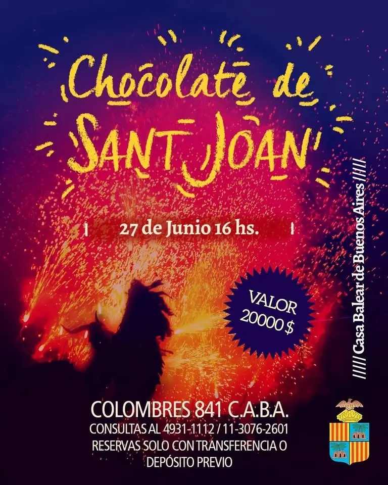 Chocolate de Sant Joan en Casa Balear de Buenos aires 