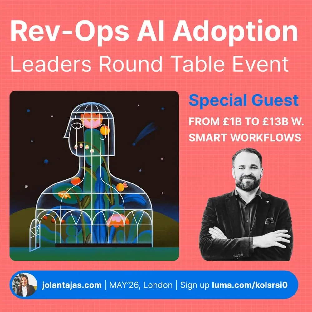 Rev-Ops AI Adoption Roundtable for Leaders + Special Guest Tom Newbould: How to go from £1bn to £13bn+ with a Small Team!