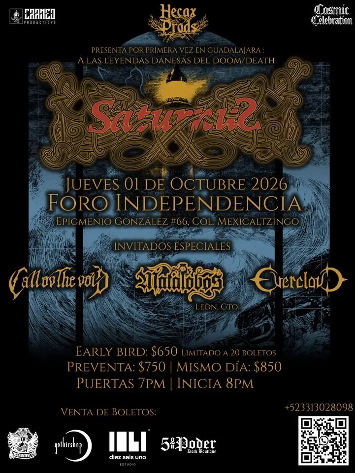 SATURNUS 🇩🇰 EN GUADALAJARA @FORO INDEPENDENCIA 