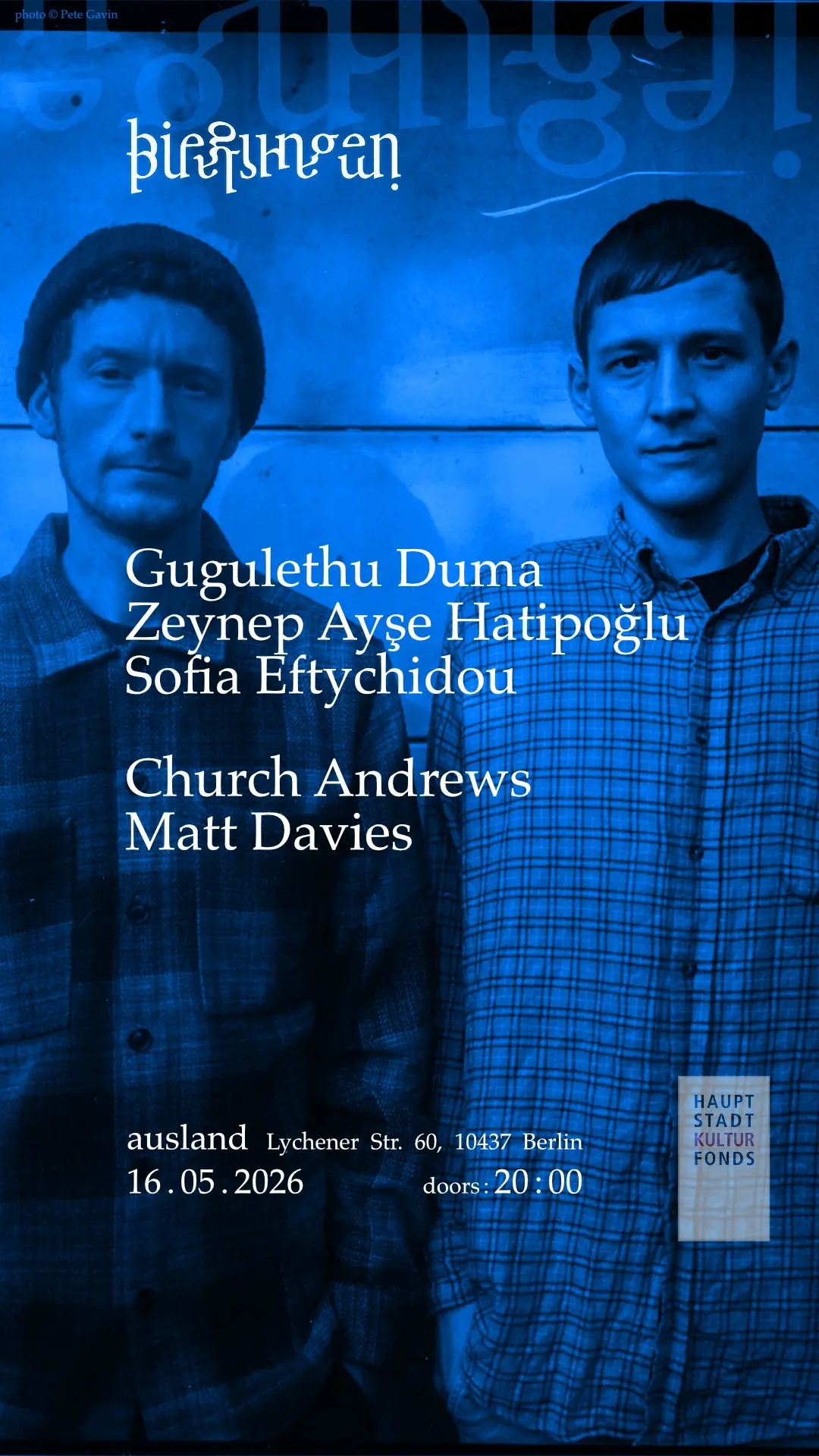 biegungen im Ausland: Church Andrews & Matt Davies / Dumama/Zeynep Ayşe/Eftichidou