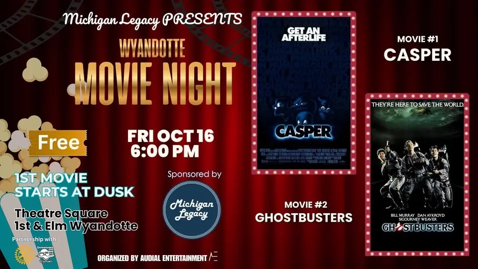 ✨ Wyandotte Movie Night: CASPER/GHOSTBUSTERS (FREE Outdoor Movie!) 🍿