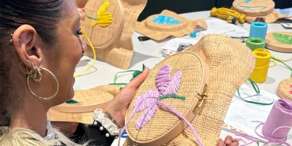 Raffia Embroidery Workshop London | Beginner Hoop Art with Tihara Smith
