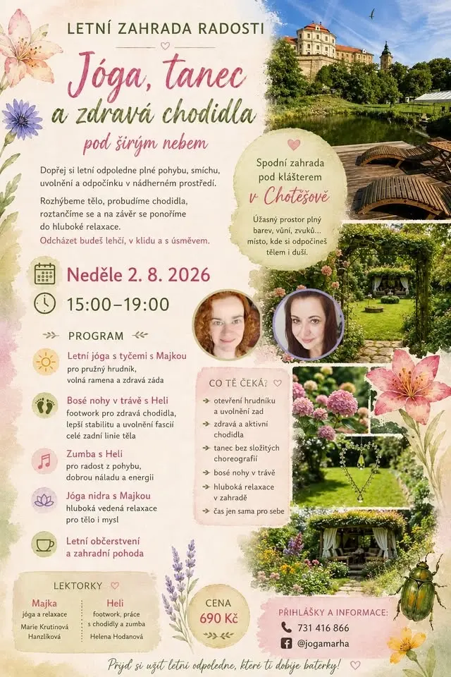 Jóga, tanec a zdravá chodidla - letní zahrada radosti