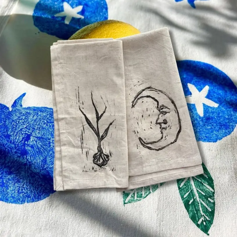 Block-Printed Tea Towels